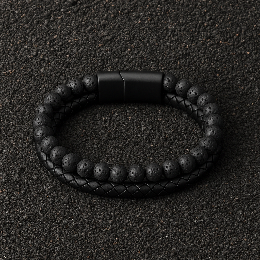 Magnetic Volcanic Rock Bracelet