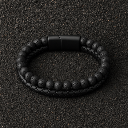 Magnetic Volcanic Rock Bracelet