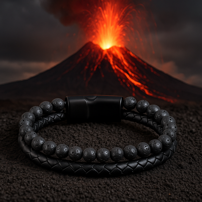 Magnetic Volcanic Rock Bracelet